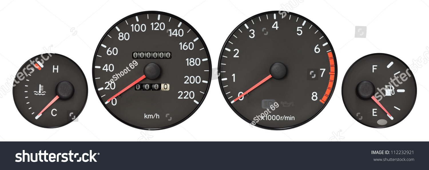 Set Of Car Gauge Radiator Temperature Meter Speedometer