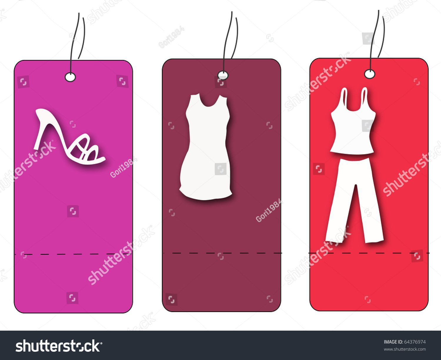 Set Clothing Price Tags Stock Photo 64376974 Shutterstock