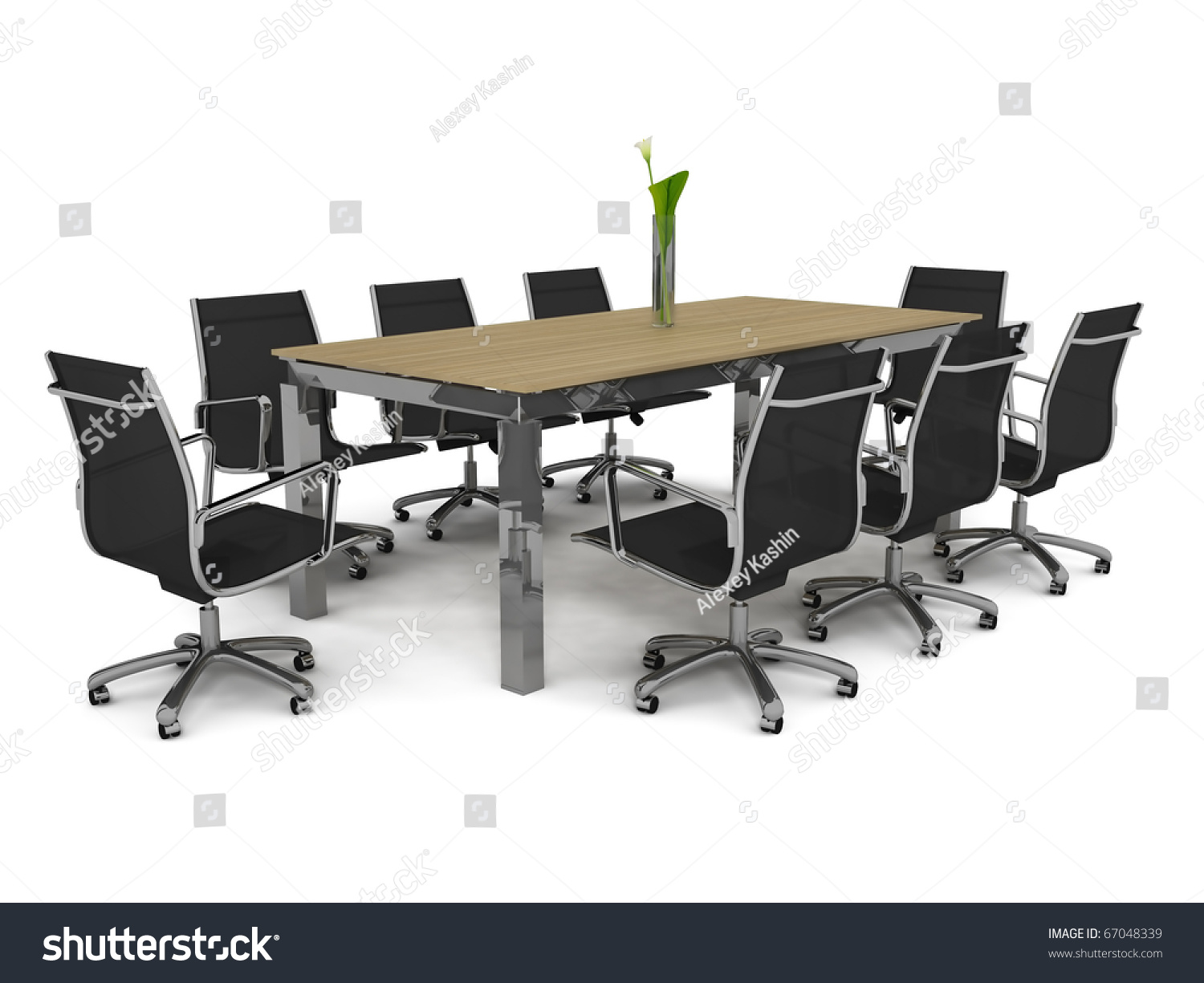 Set Office Furniture On White Background Stock Illustration 67048339