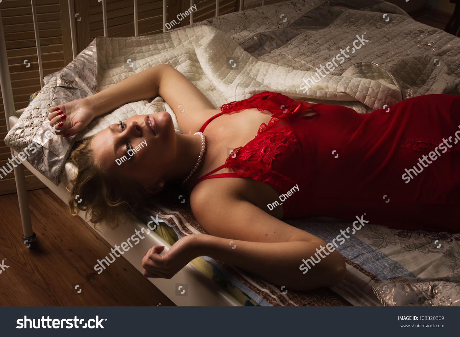 Sexual Blonde Red Lying On Bed Stock Photo Shutterstock