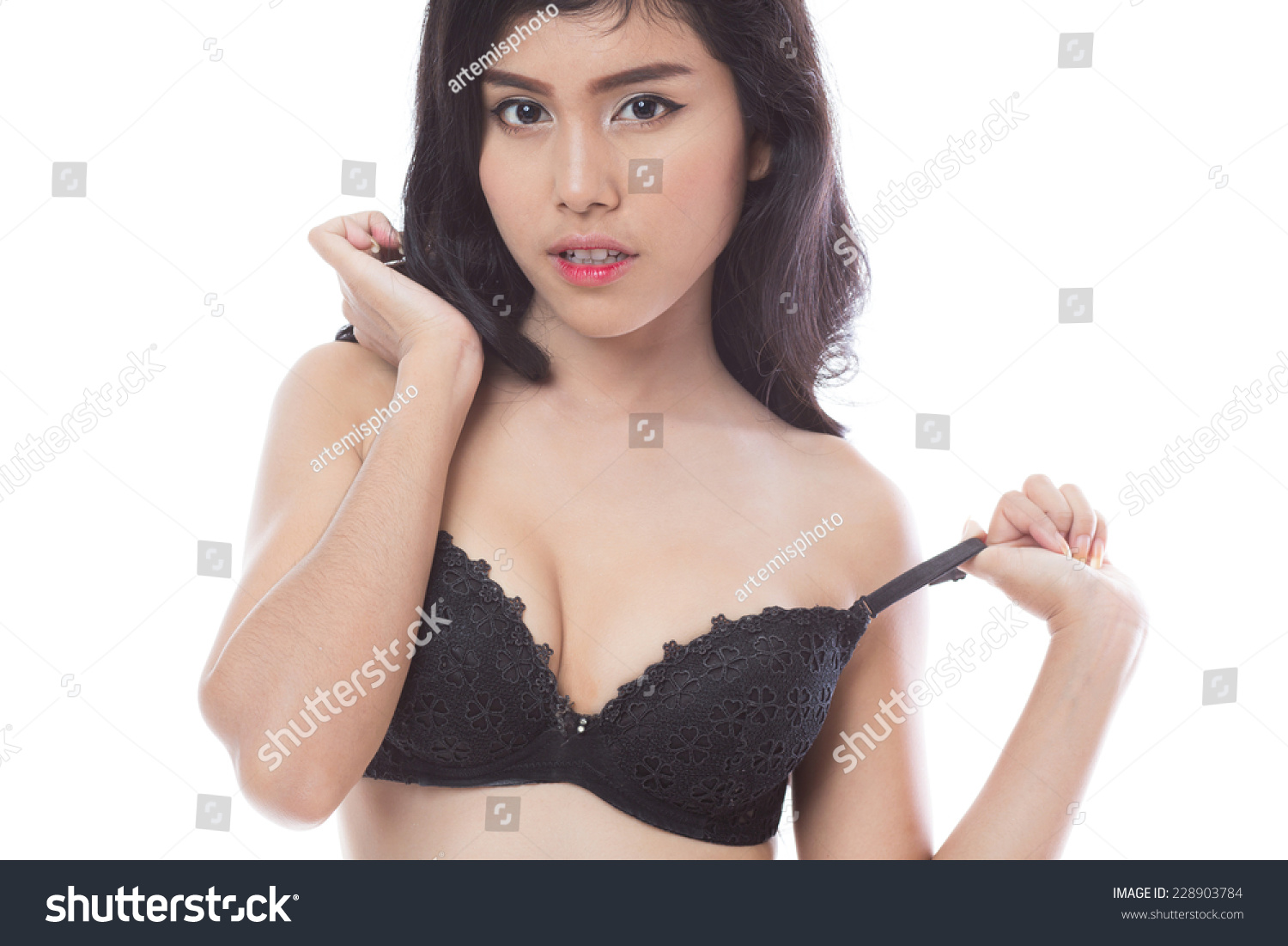 Sexy Asian Woman Lingerie Foto Stok Shutterstock