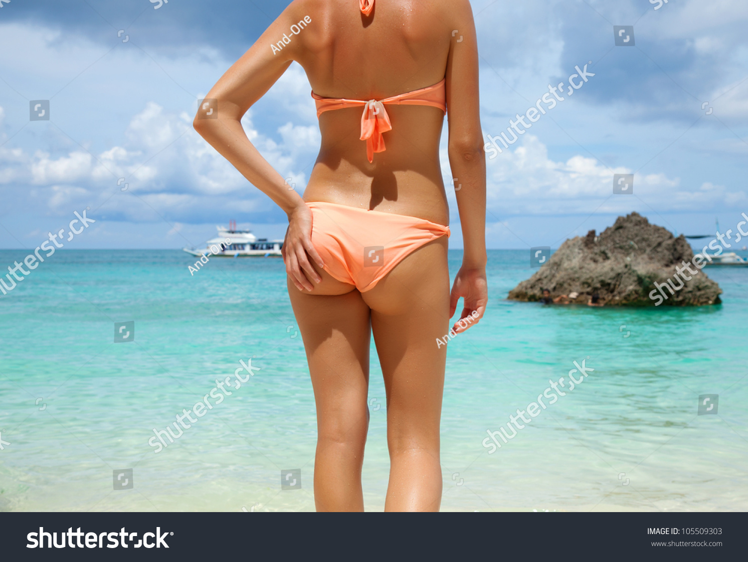 Sexy Back On Beach Boracay Philippines Stock Photo 105509303 Shutterstock