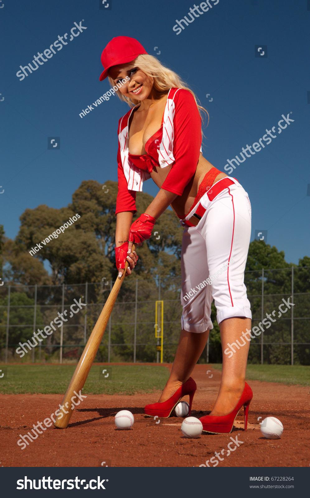 Sexy Baseball Girl Foto De Stock Shutterstock