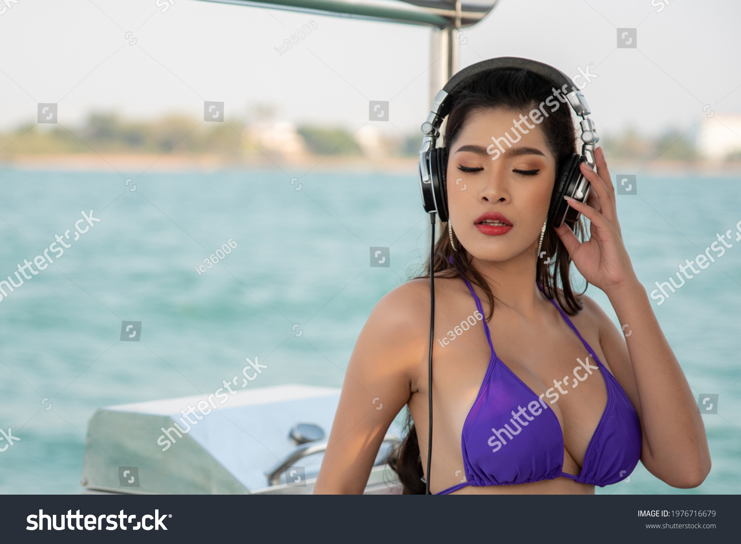 Sexy Bikini Asian Dj On Cruise Stock Photo Shutterstock