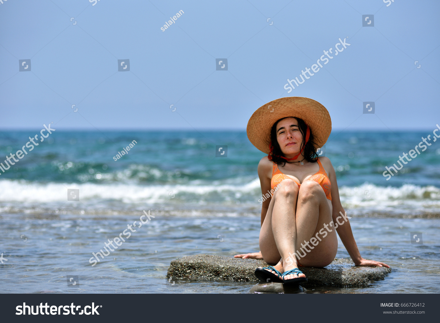 Sexy Bikini Tanning Woman Relaxing On Stock Photo Edit Now