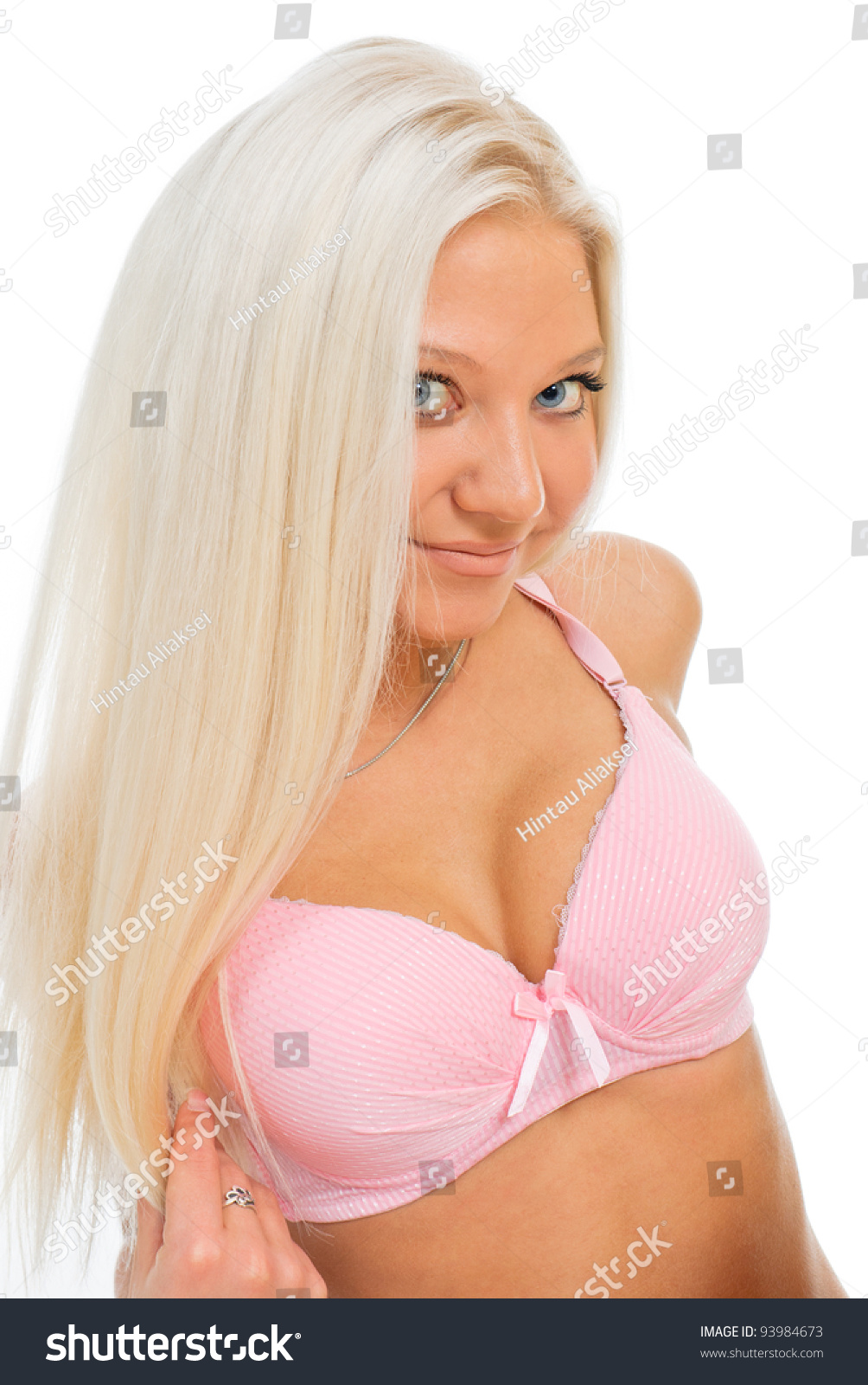 Sexy Blond Bikini Girl On White Shutterstock