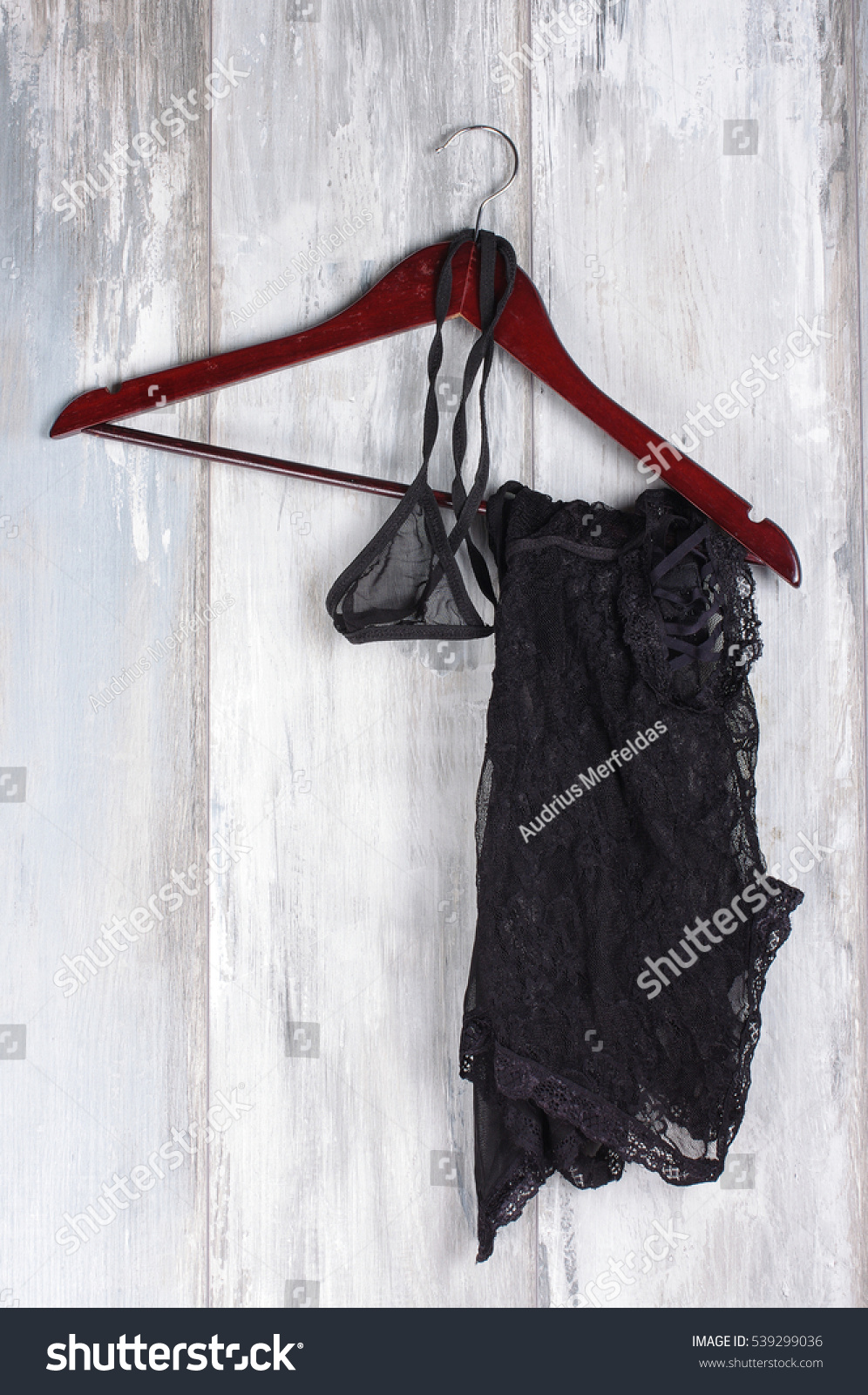 Sexy Female Lingerie Hanging On Hanger Stock Photo Edit Now