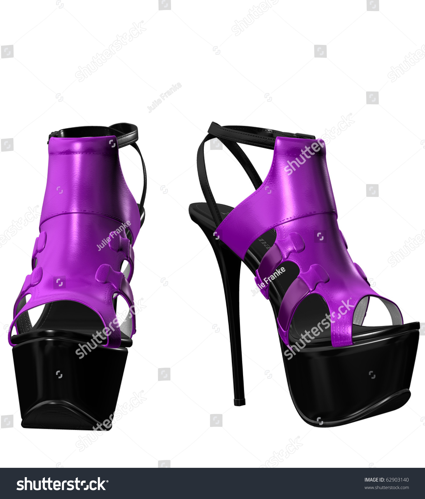 purple and black stilettos