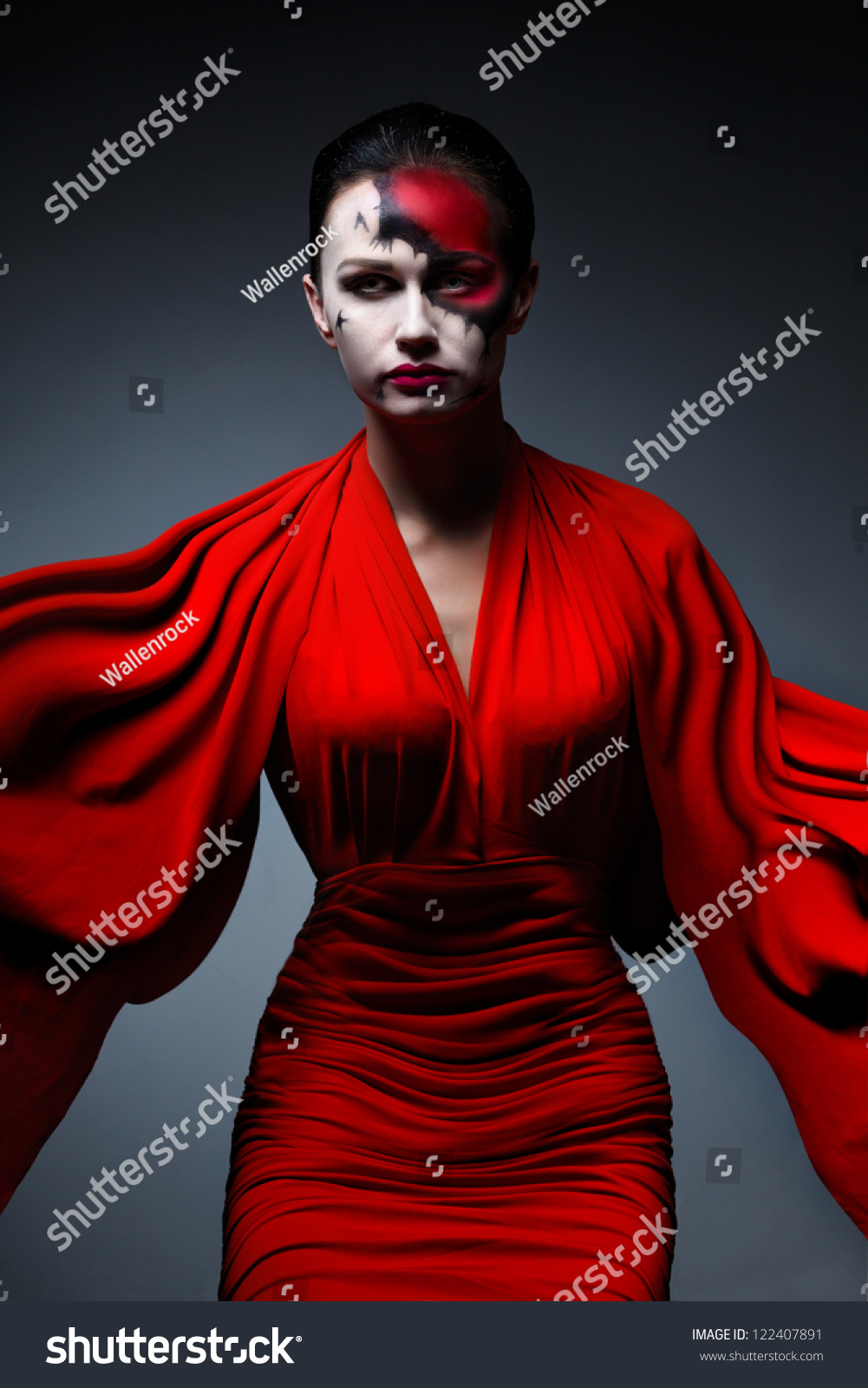 Sexy Ghost Red Dress Stock Photo 122407891 - Shutterstock