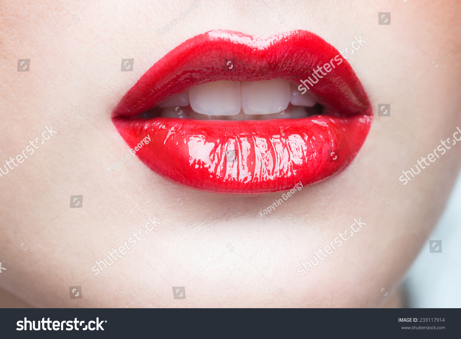 Sexy Lips Beauty Red Lip Makeup Stock Photo Shutterstock