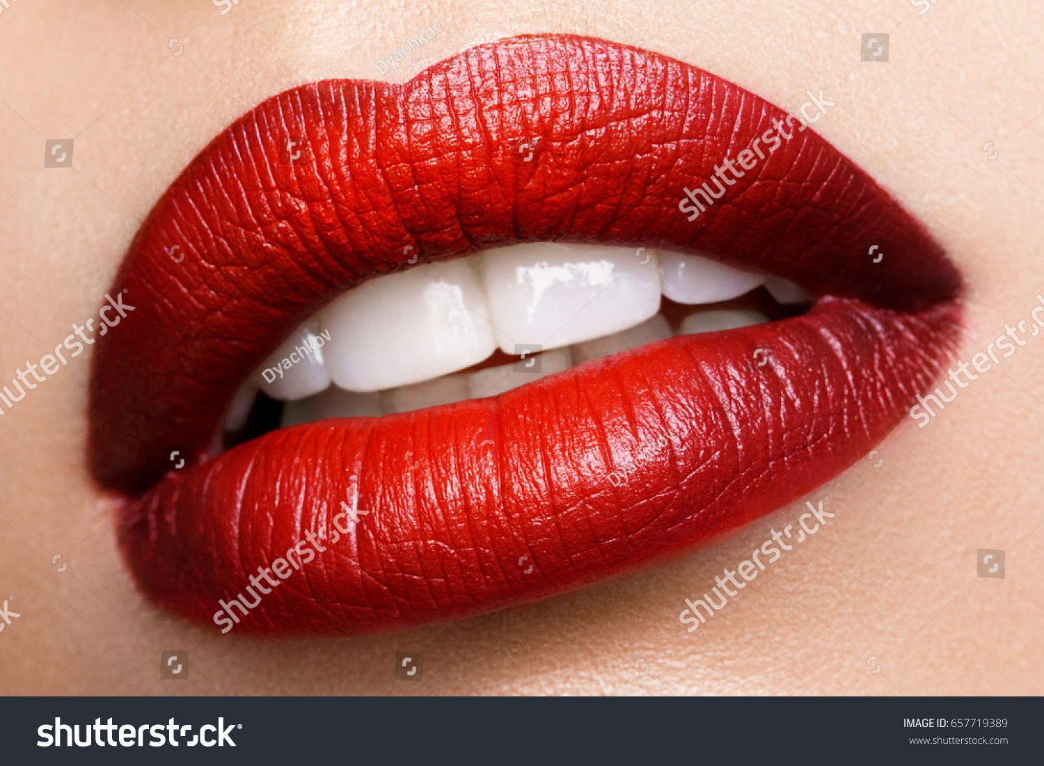 Sexy Lips Beauty Red Lips Makeup Foto Stok 657719389 Shutterstock