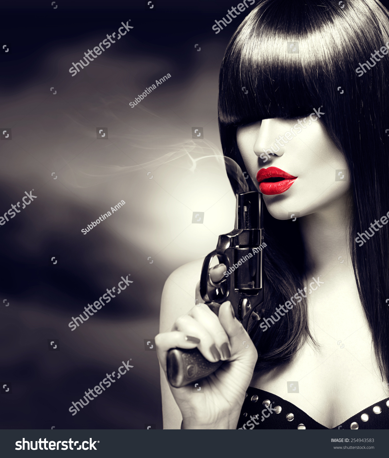 sexy woman with a gun bikini contest babe