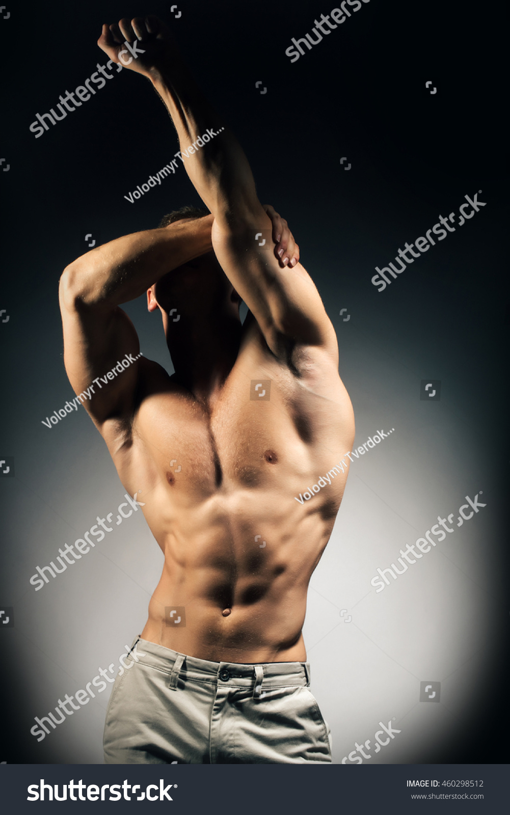Sexy Muscular Male Torso Athlete Bodybuilder Foto Stok