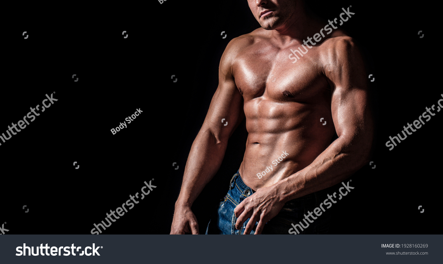 Sexy Naked Torso Sport Workout Bodybuilding Shutterstock