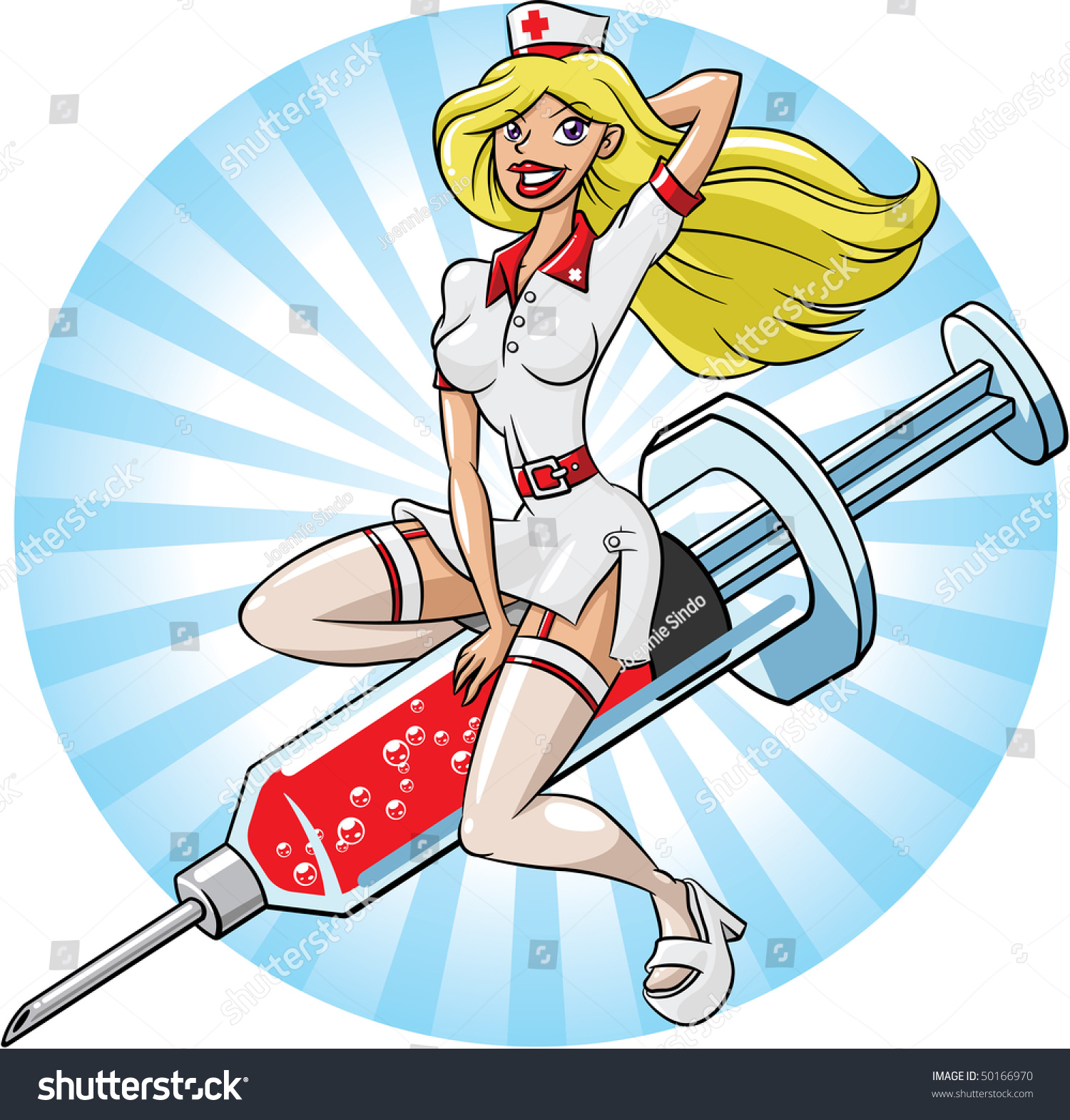 Sexy nurse with a big syringe - Stock Photo , #AD, #big, # 