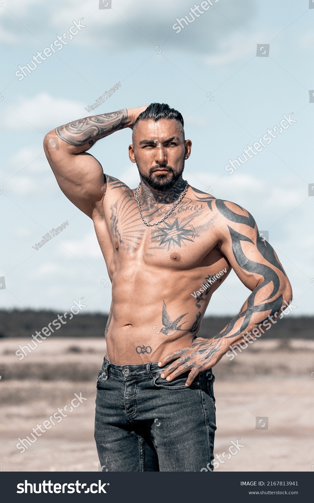 Sexy Portrait Muscular Handsome Topless Male Stock Photo Shutterstock