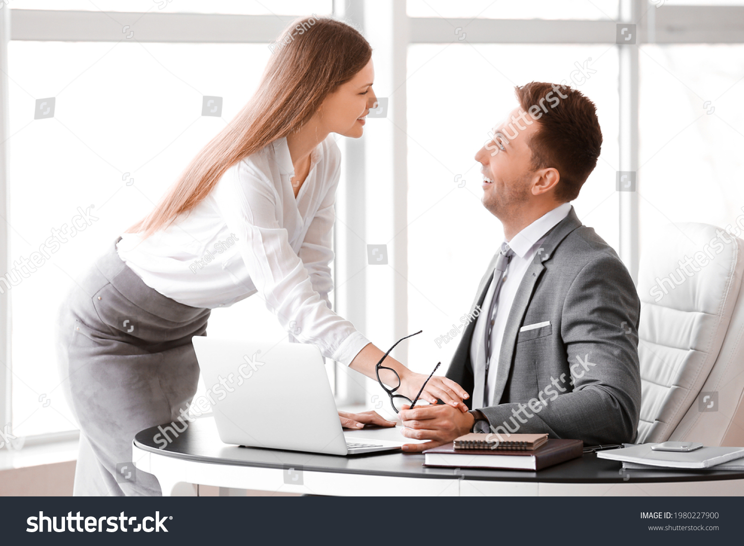 Sexy Secretary Seducing Her Boss Office Shutterstock