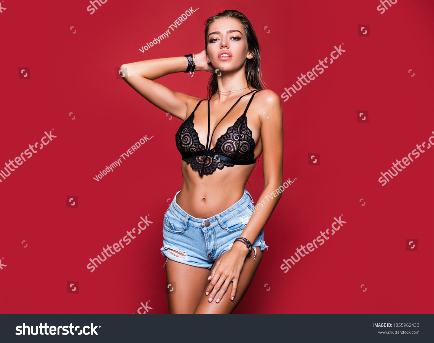 Sexy Sensual Girl Bra Female Boob Foto Stok Shutterstock