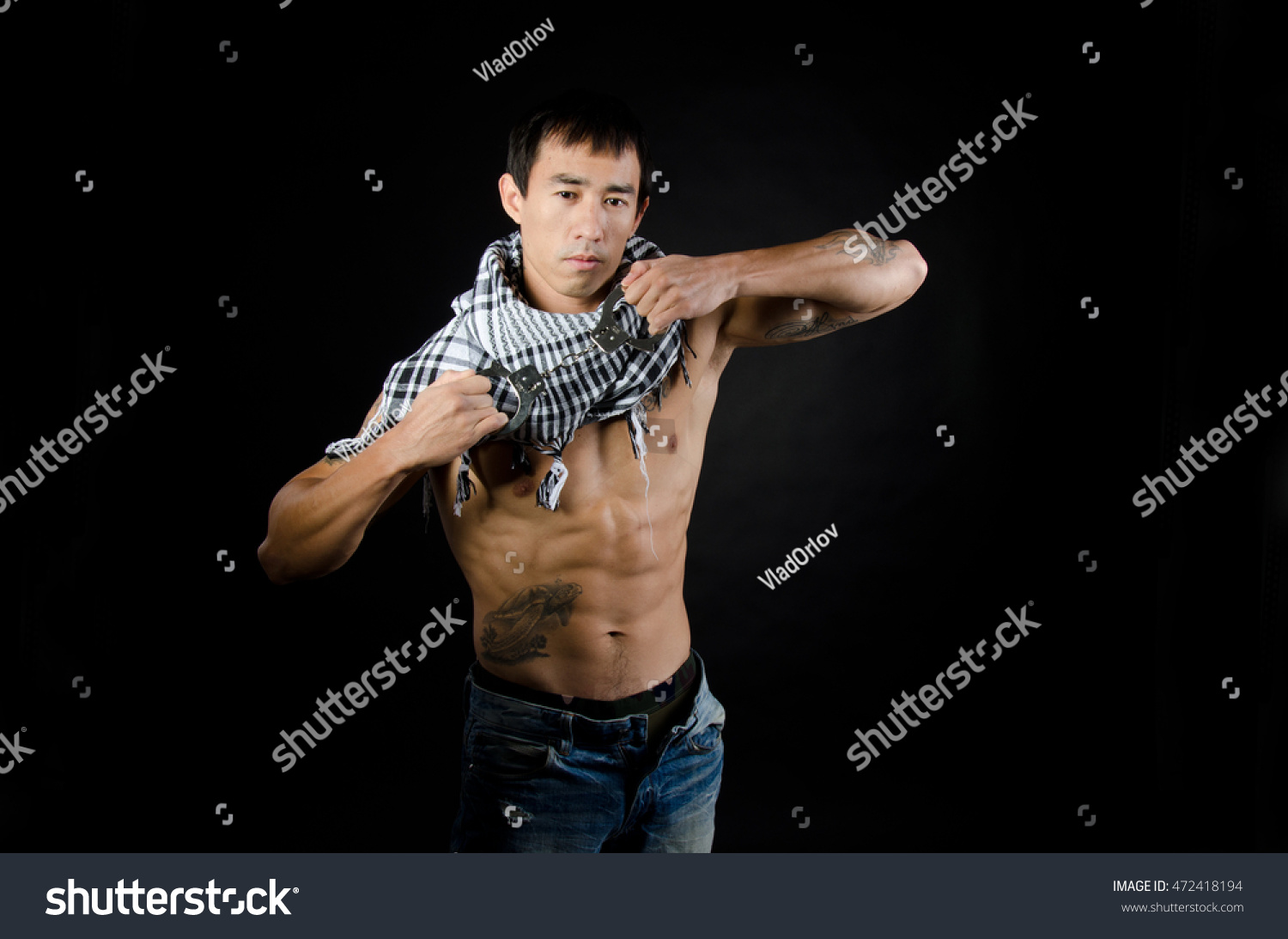 Sexy Shirtless Man Handcuffs Stock Photo 472418194 Shutterstock