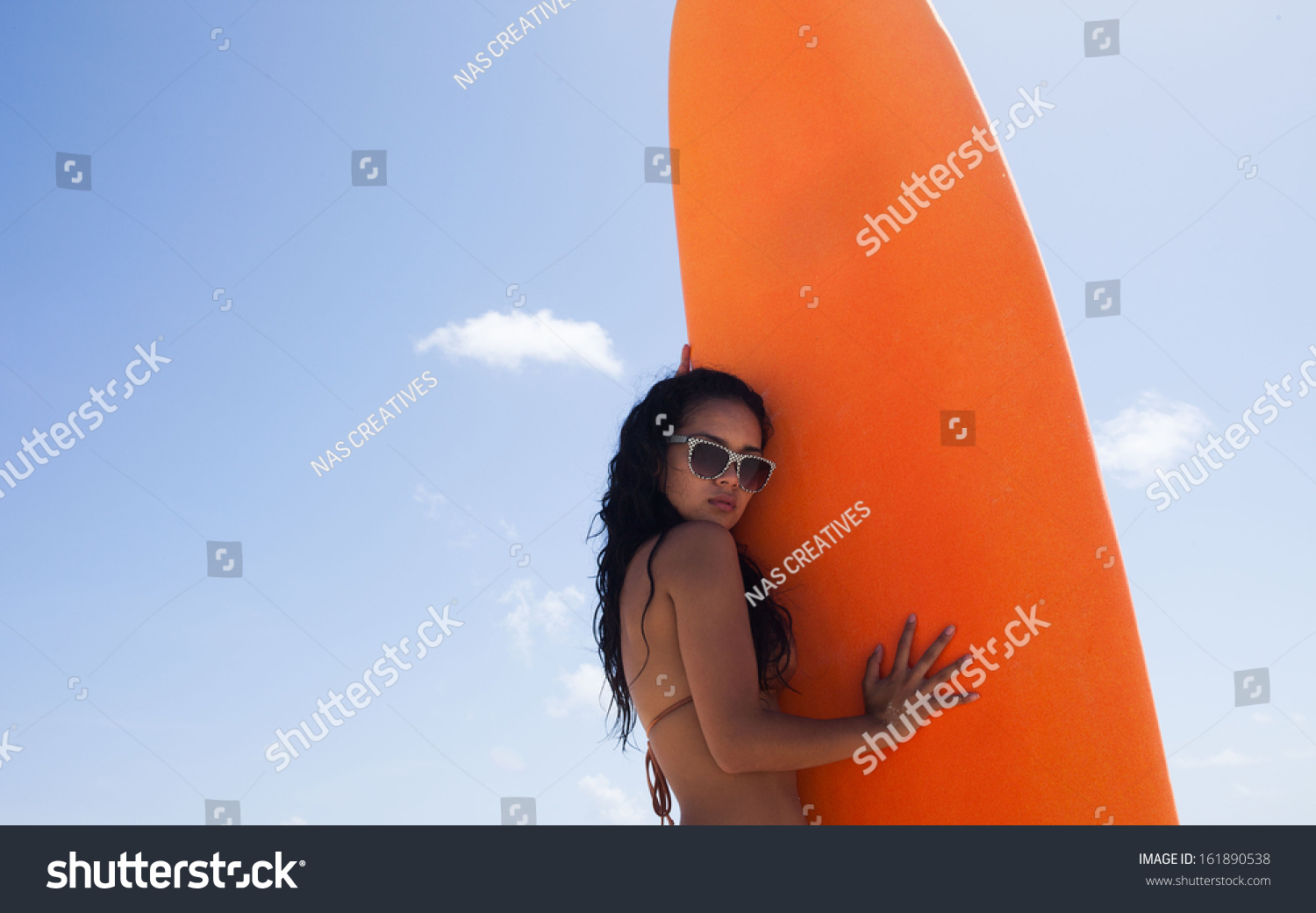 Sexy Surfer Girl Posing Wearing Bikini Stock Photo 161890538 Shutterstock