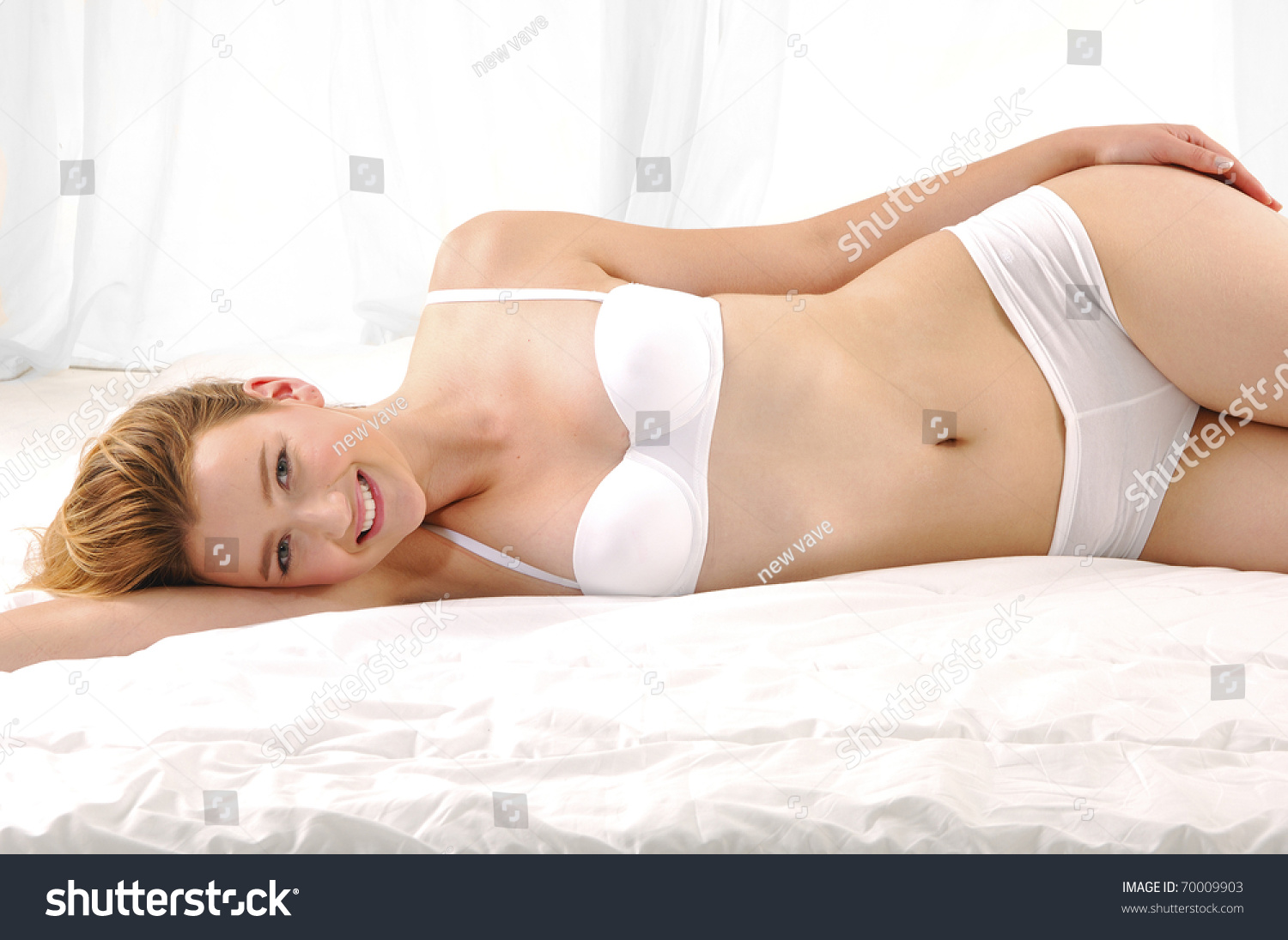 Sexy Underwear Woman Lying On Bed Stock Photo Shutterstock