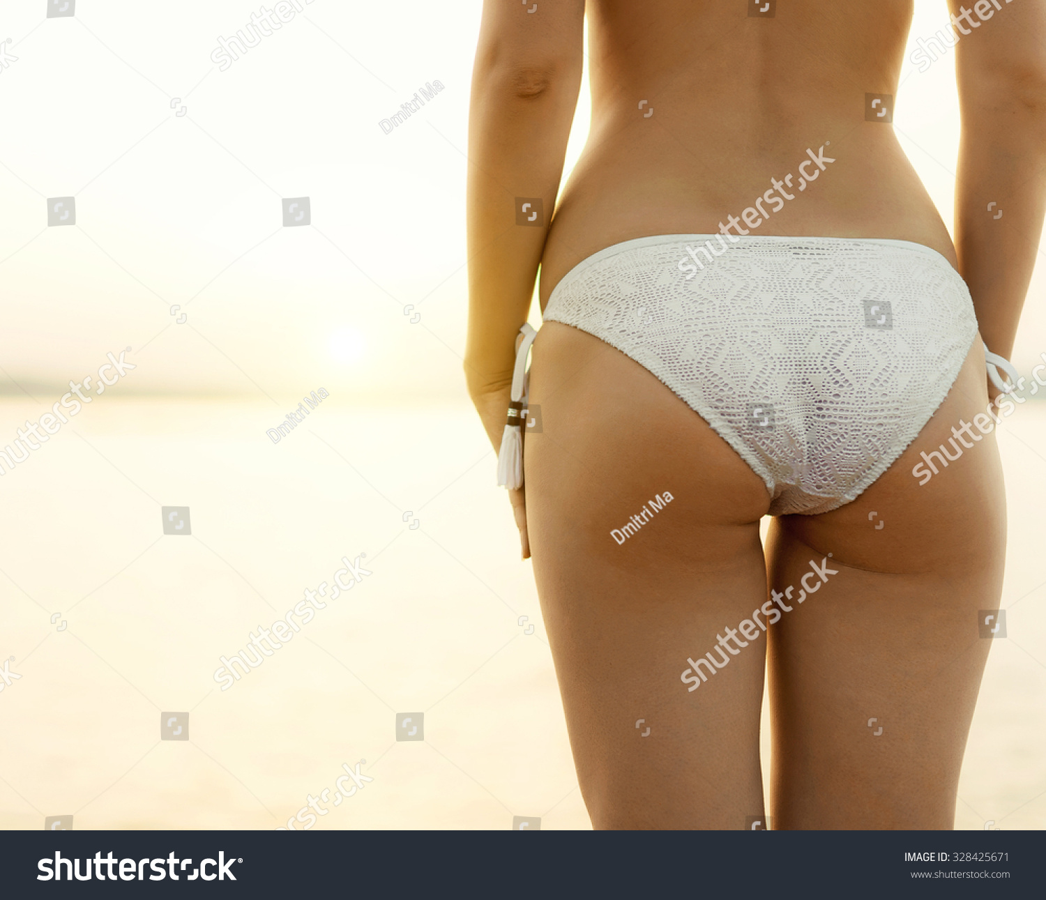 Sexy Woman Buttocks Against Sunset Place For Text Stock Photo Shutterstock