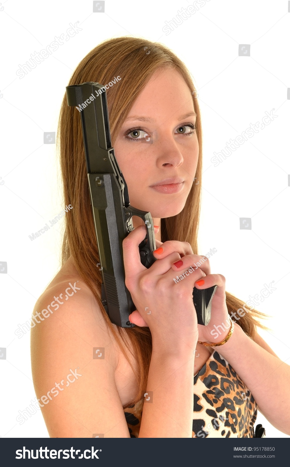 Sexy Woman Holding Gun Stock Photo Shutterstock