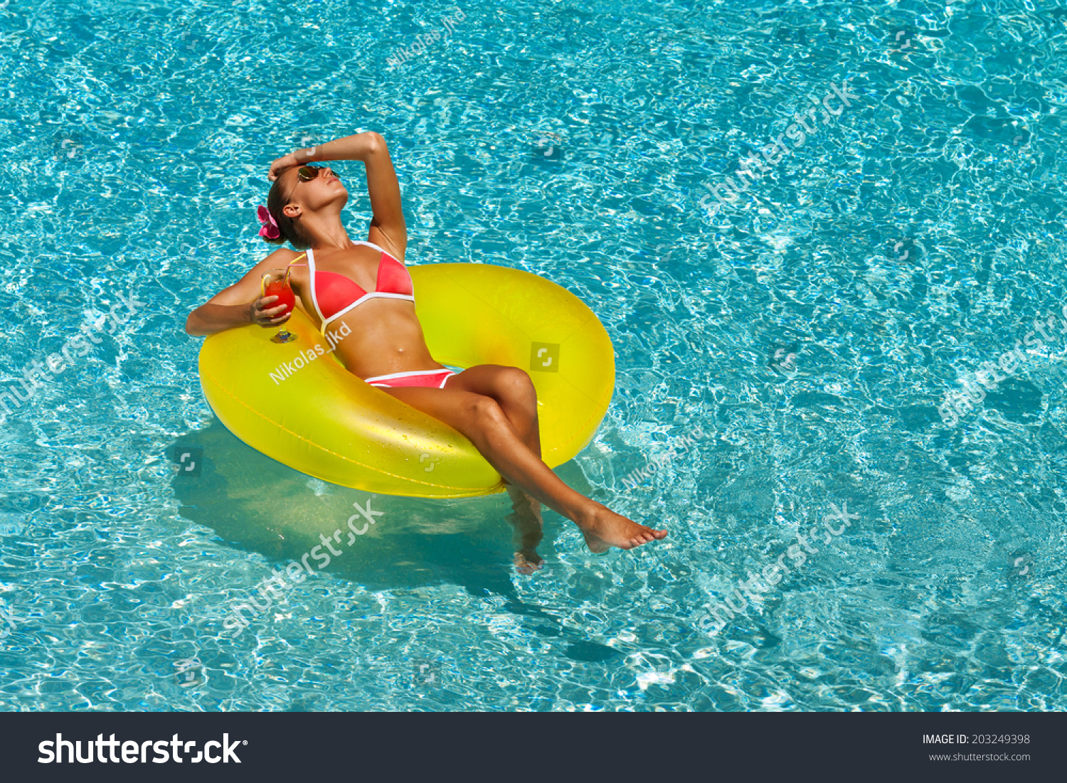 Sexy Woman Bikini Enjoying Summer Sun Stock Photo Edit Now 203249398