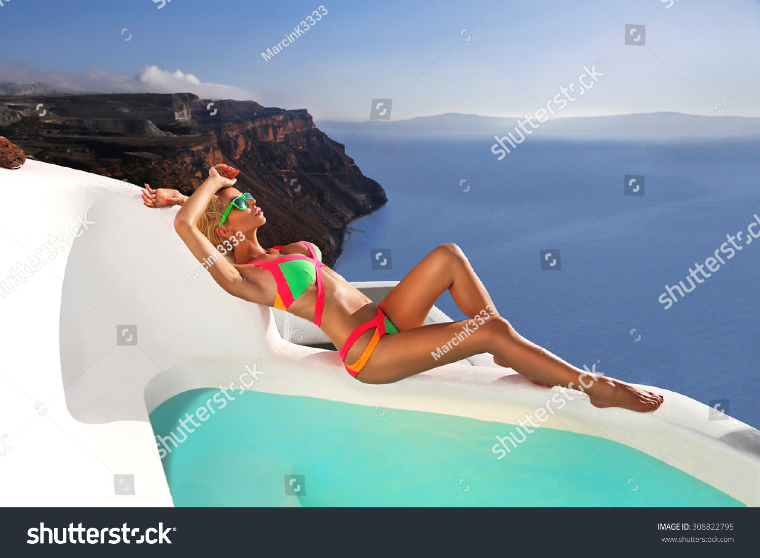 Sexy Woman Bikini On Suntanned Slim Stock Photo Edit Now 308822795