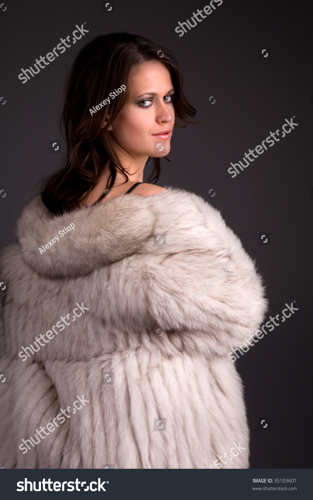 Sexy Woman In Fur Coat Stock Photo 35103601 Shutterstock