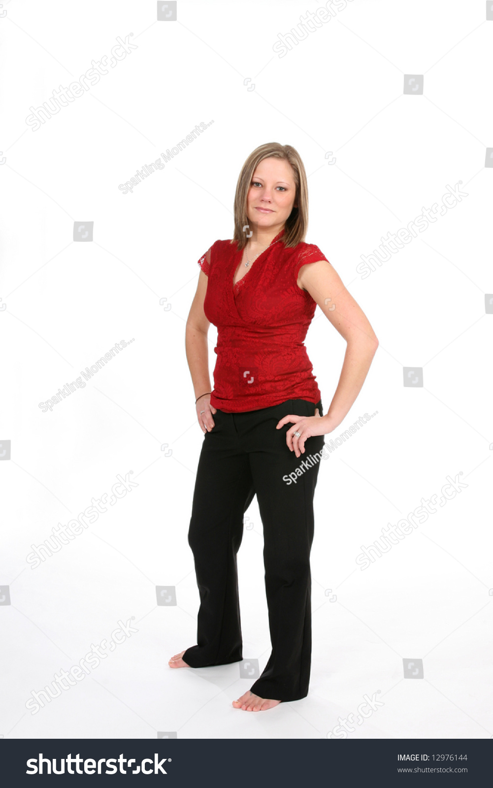 pants with red shirt