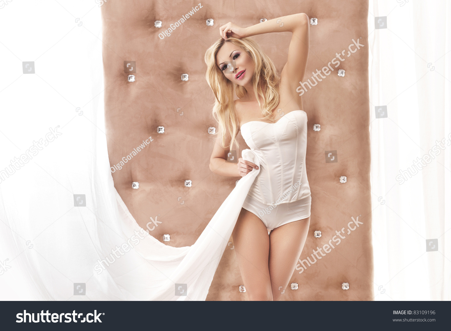 Sexy Woman Standing In Front Of The Window Stock Photo