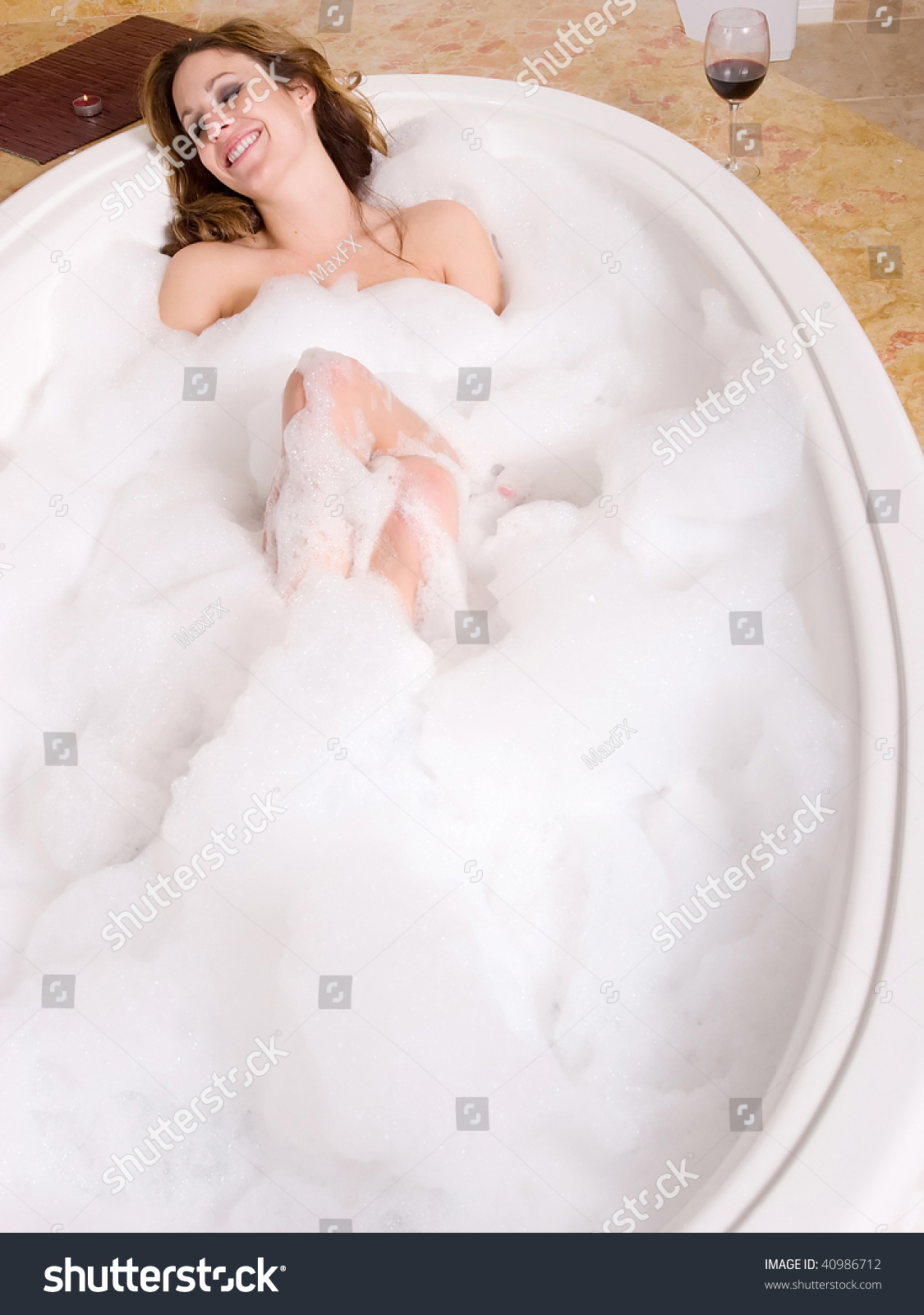 Sexy Woman Taking Bubble Bath Bathtub Stock Photo 40986712 Shutterstock