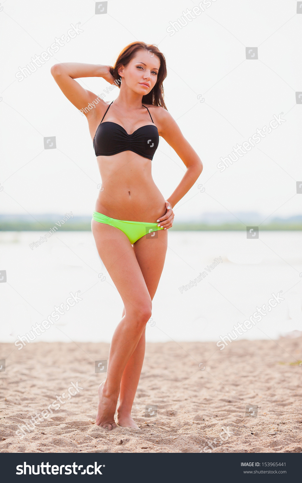 Sexy Woman Wearing Pink Bikini Walking Stock Photo Edit Now 153965441