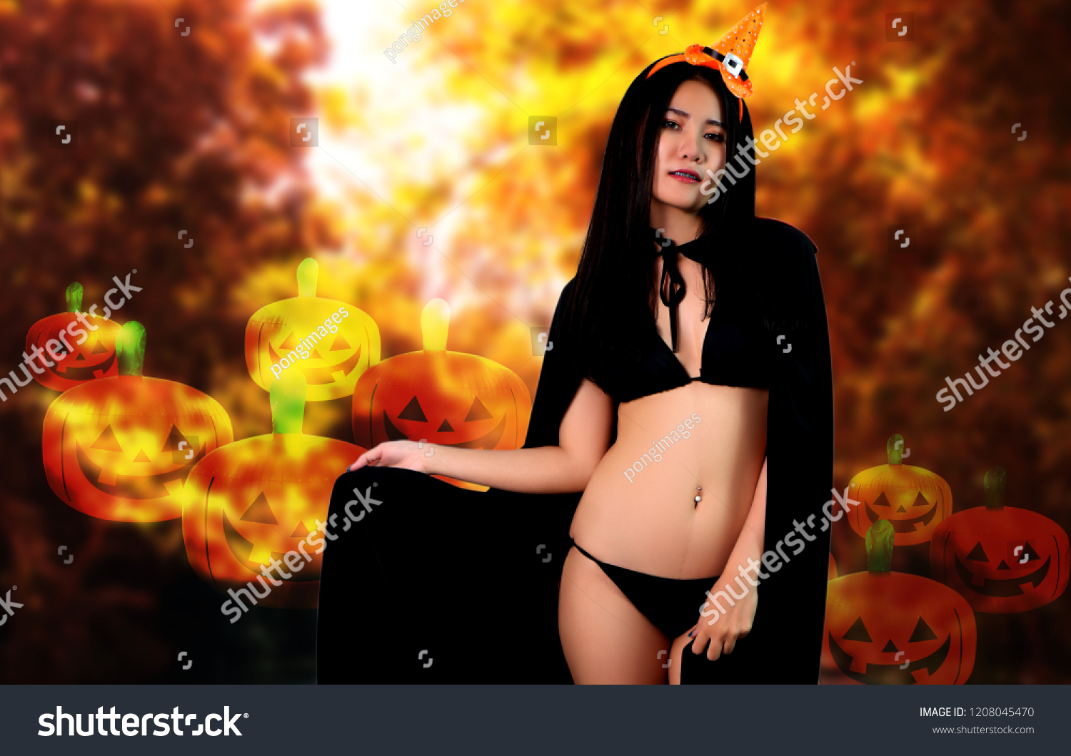 Sexy Woman Witch Black Bikini Halloween Stock Photo Edit Now