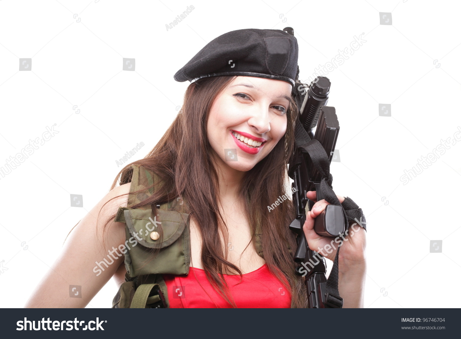 Sexy Women Girl Holding Assault Rifle Stock Photo Shutterstock