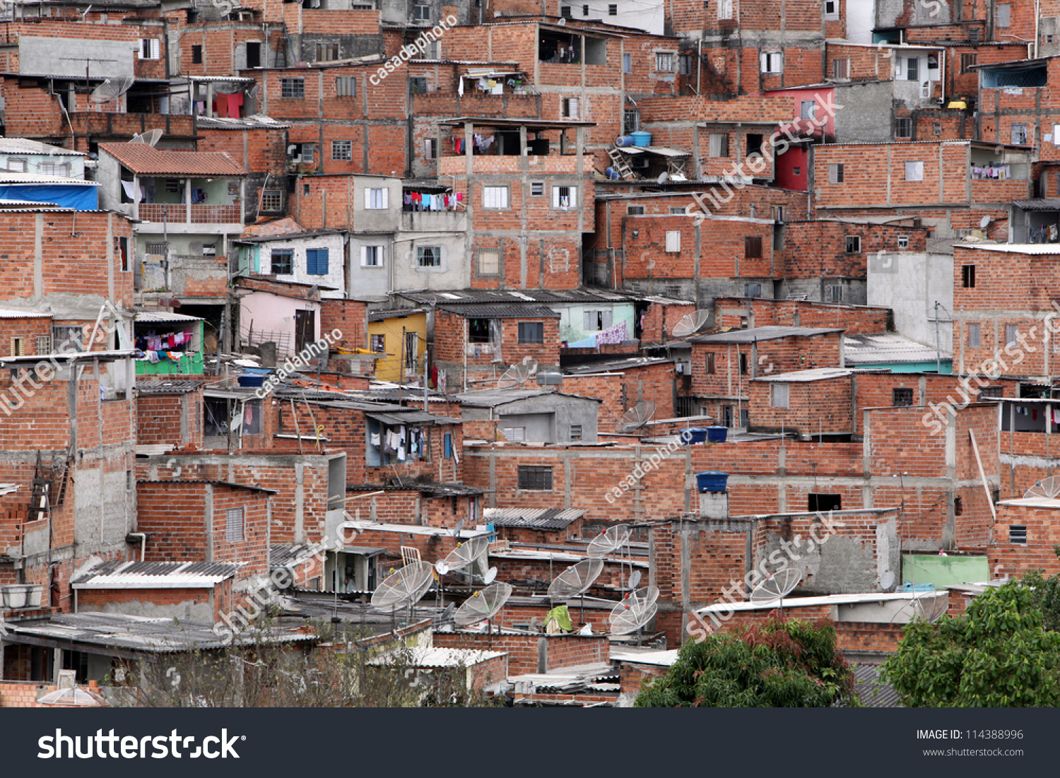 Shacks In The Favellas A Poor Neighborhood In Sao Paulo Big City In