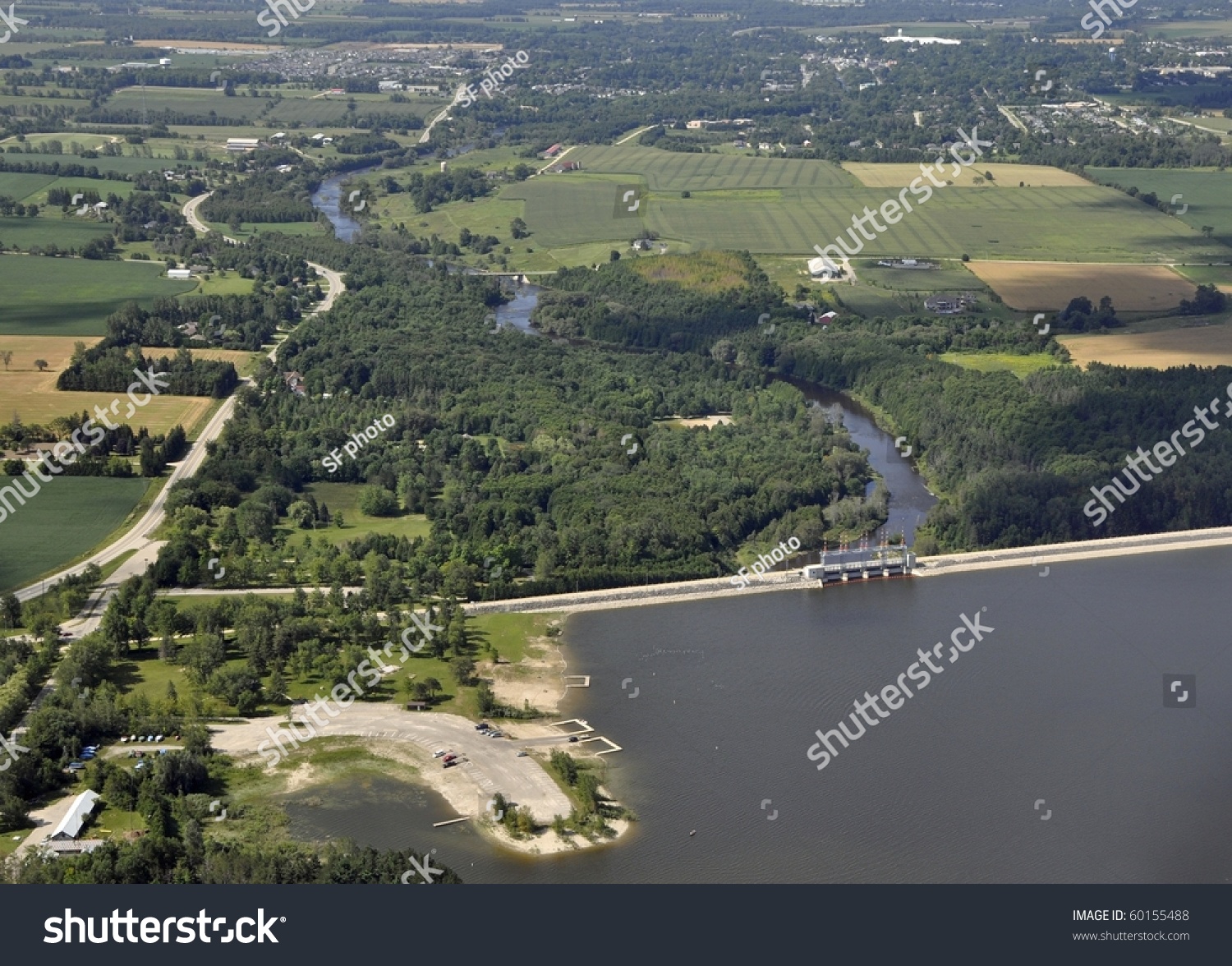 Shand Dam On Belwood Lake Southern Ontario Stock Photo 60155488 ...