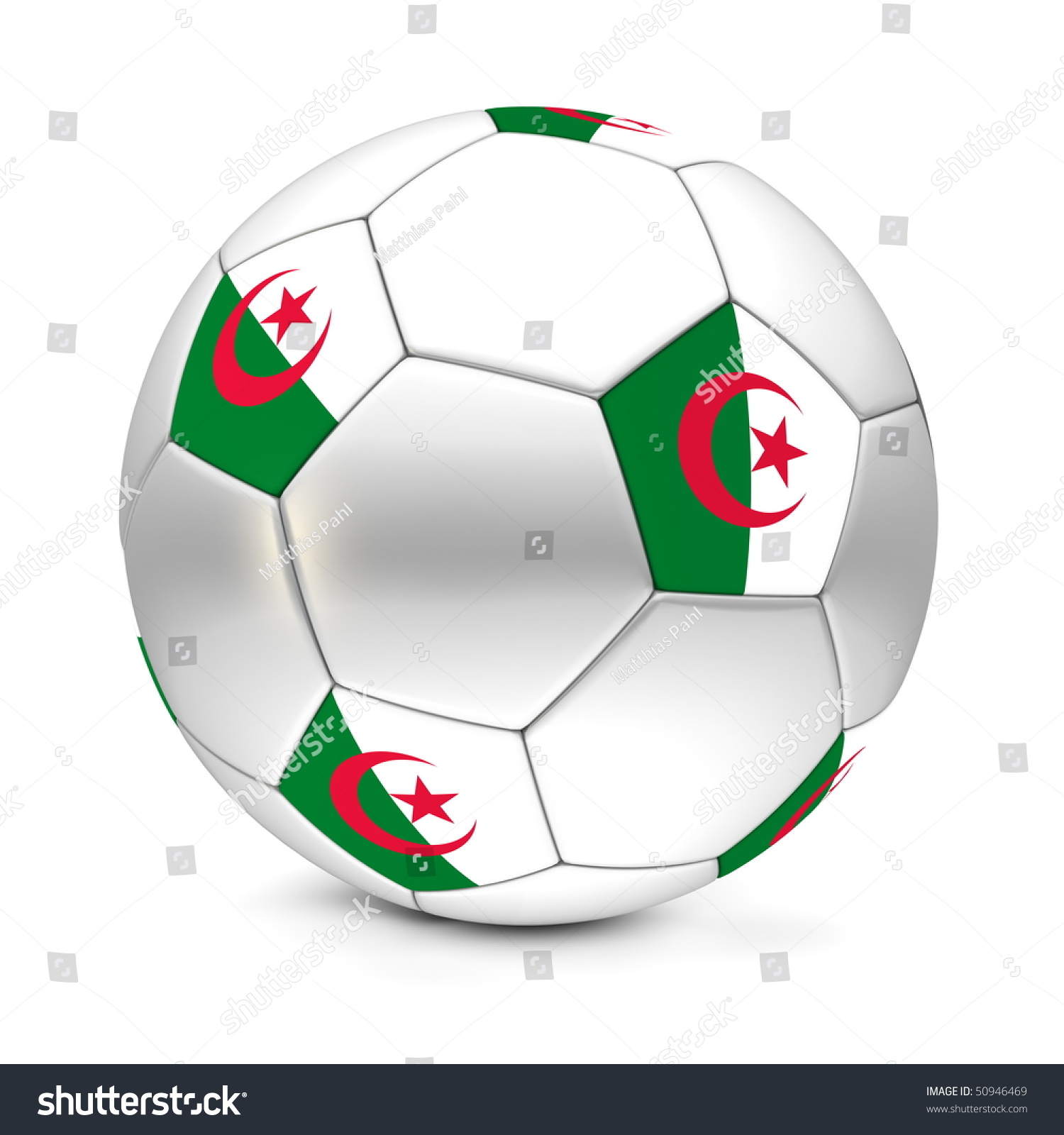 Shiny Football/Soccer Ball With The Flag Of Algeria On The Pentagons ...