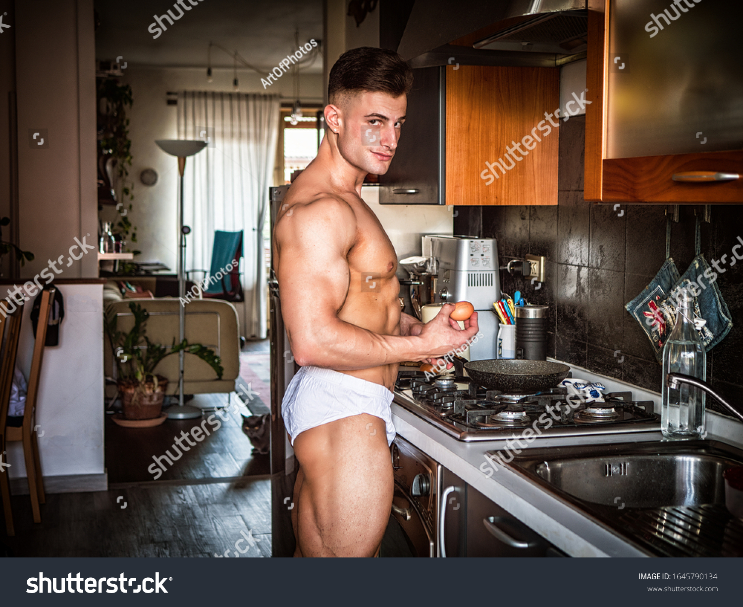 Cooking Naked Images Stock Photos Vectors Shutterstock