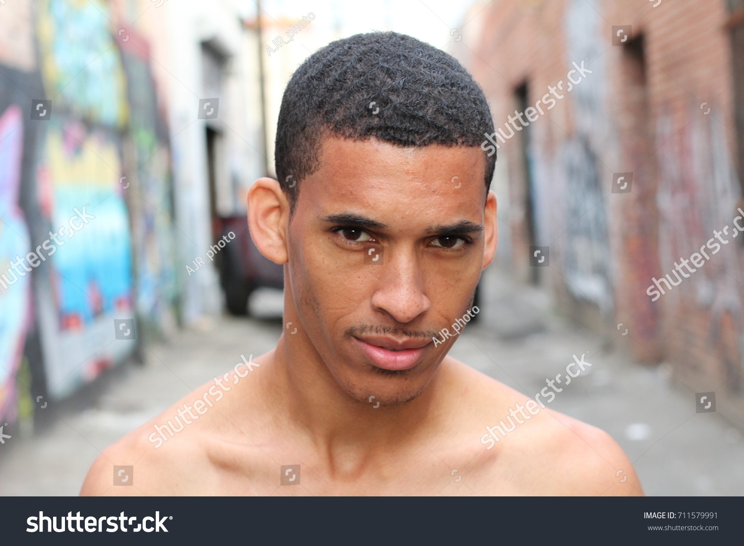 Shirtless Skinny Man Isolated Outdoors Stock Photo 711579991 Shutterstock