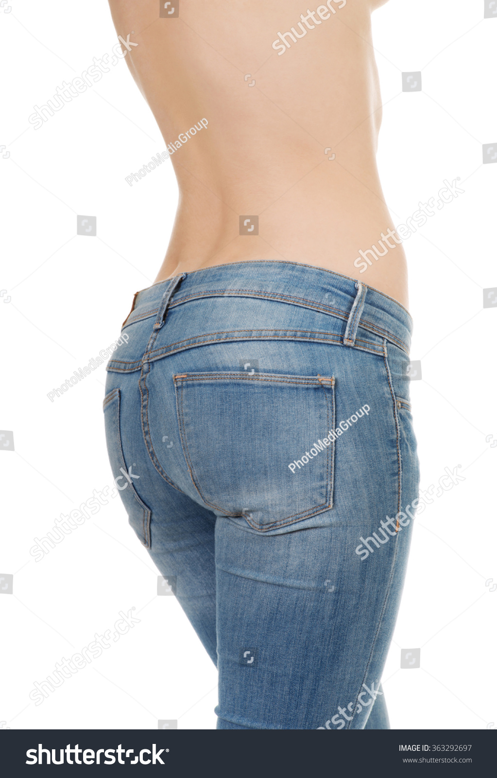 Shirtless Woman Alluring Jeans Stock Photo Edit Now