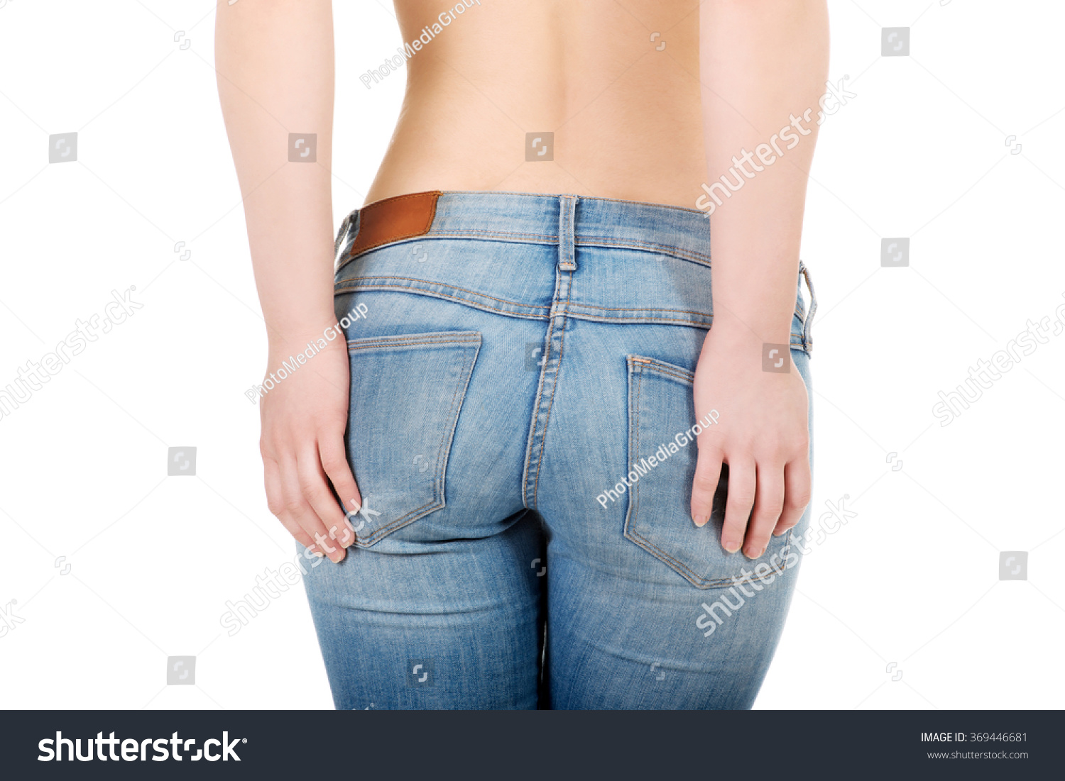 Shirtless Woman Alluring Jeans Stock Photo Shutterstock