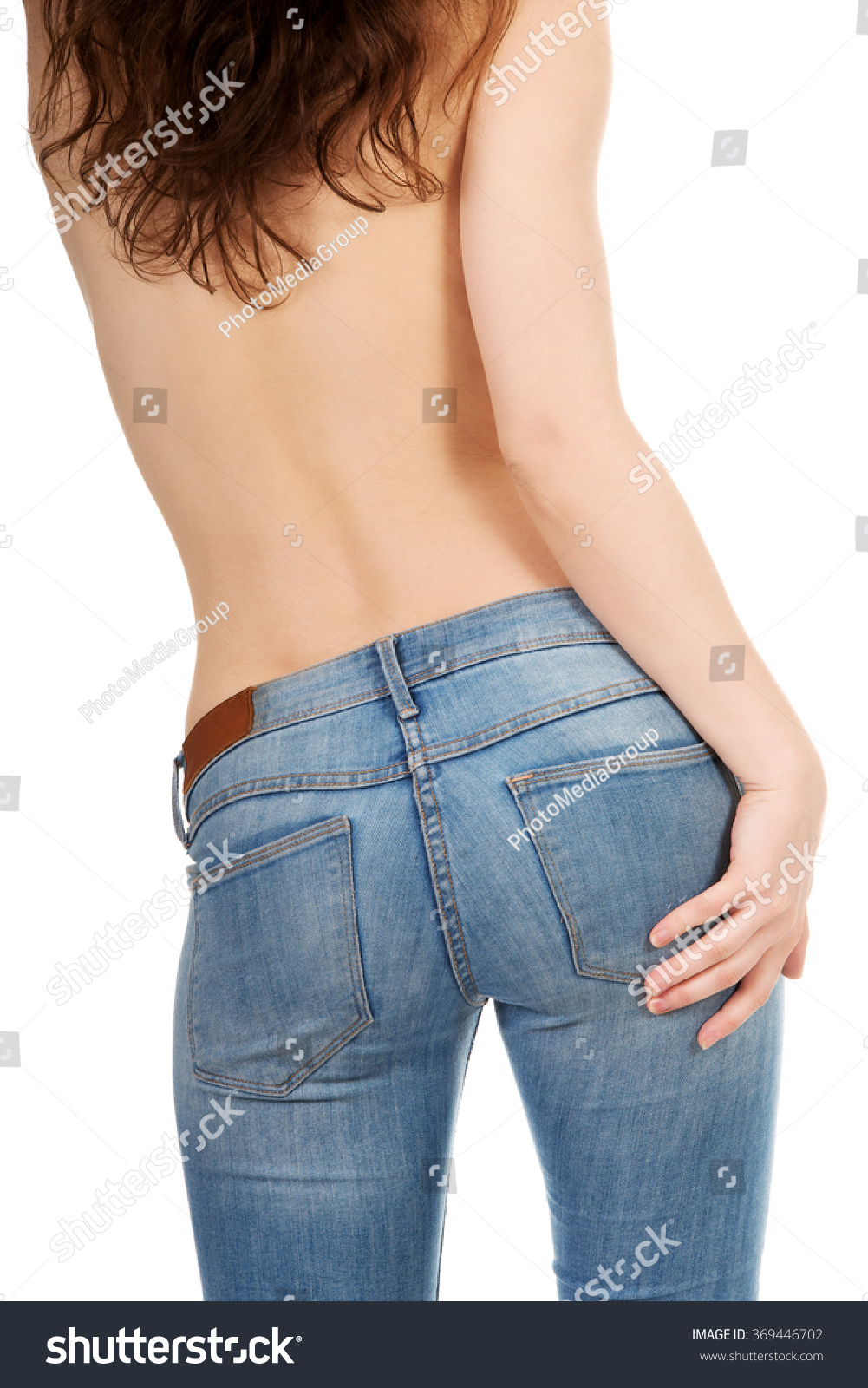 Shirtless Woman Alluring Jeans Stock Photo Shutterstock