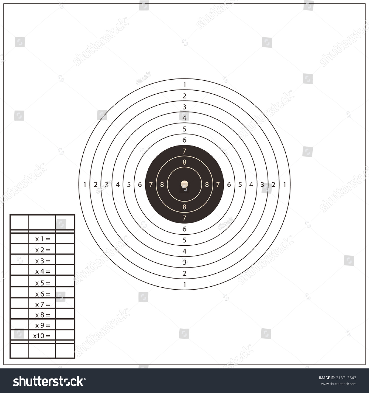 Shooting Range Target White Template. Illustration - 218713543 