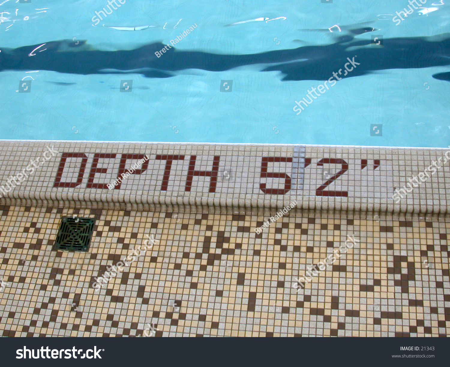 Side Of Pool, With Depth Marker Inset With Tiles To State Depth 5 Foot