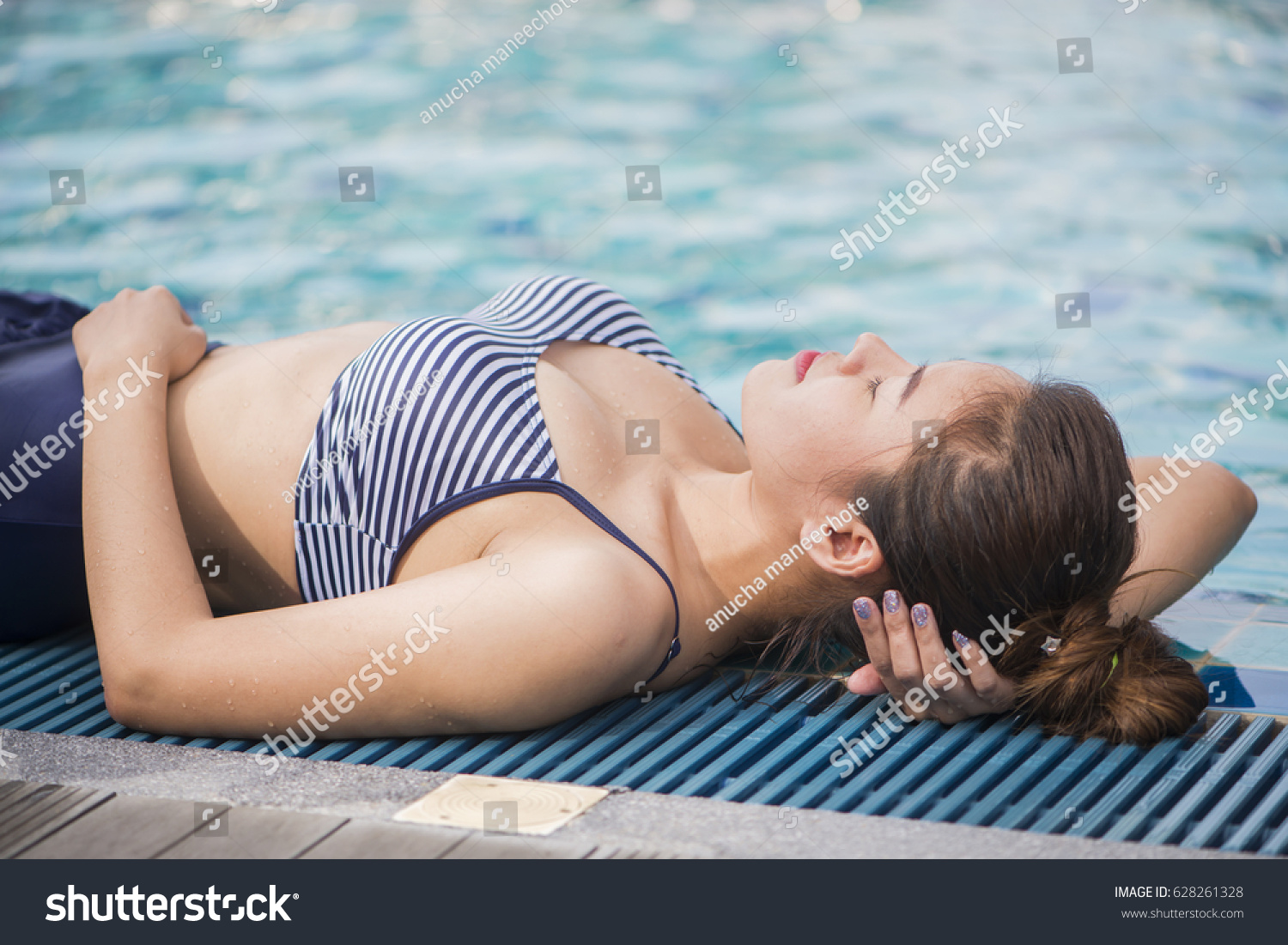 Side View Asian Woman Bikini Sleeping Stock Photo Edit Now 628261328