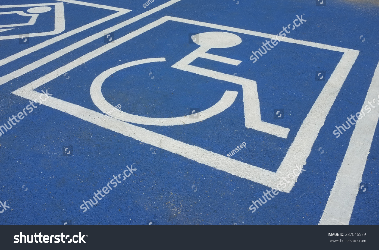 Signs For People With Disabilities On The Road. Stock Photo 237046579