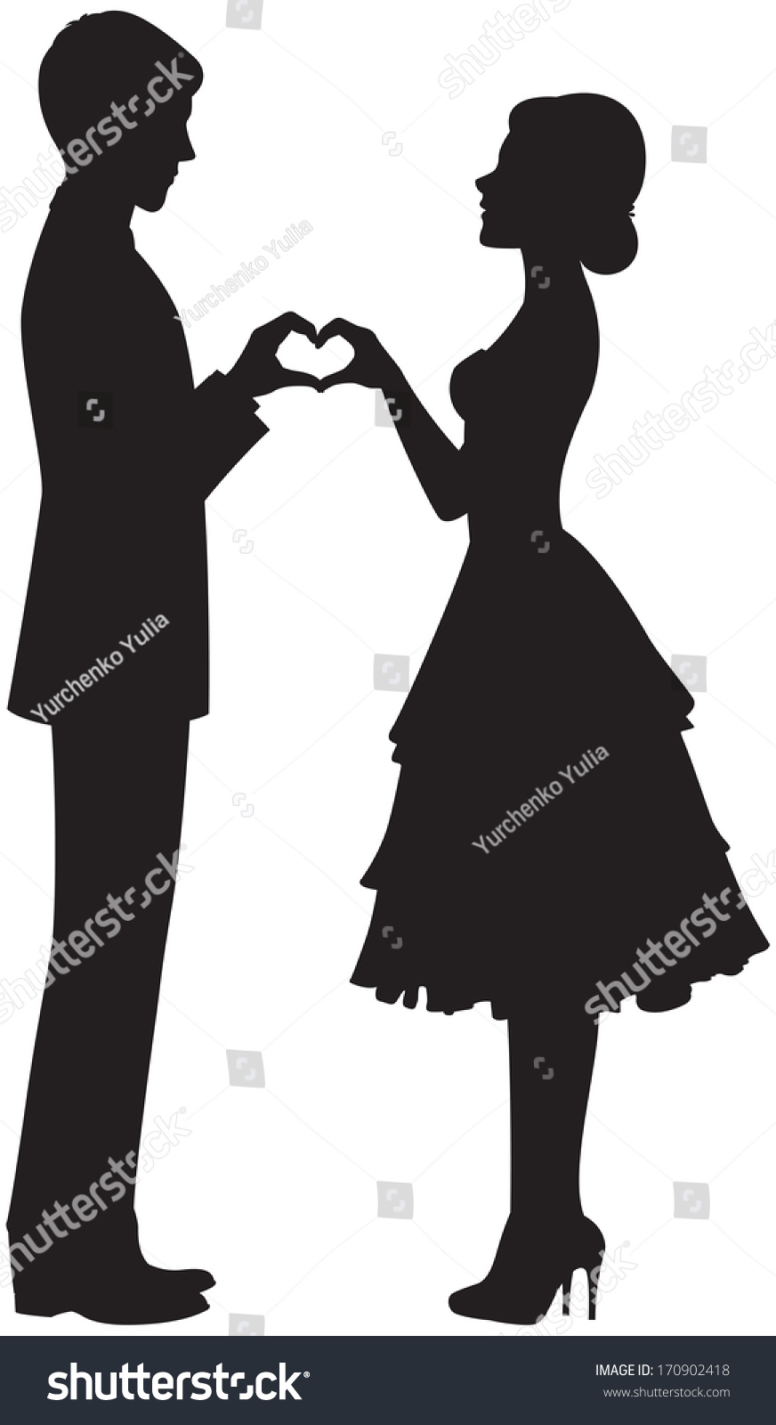 Silhouette Bride Groom Holding Handssilhouette Bride Stock Illustration 170902418 Shutterstock