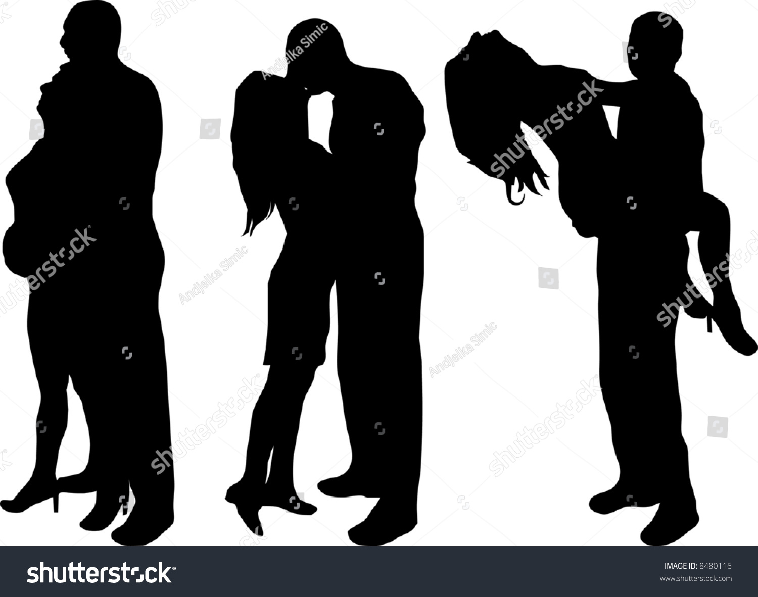 Silhouette Young Couple Love Illustration Stock Illustration 8480116 Shutterstock 